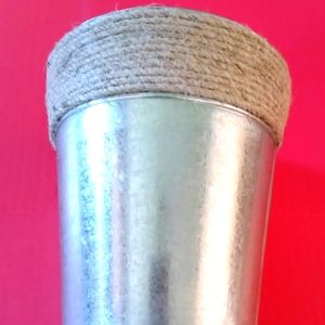 Metal Vase with Rope